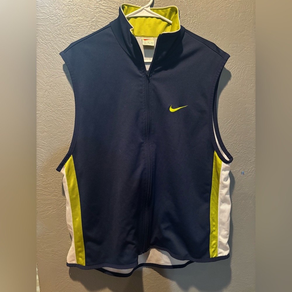 Nike vintage fleece full zip vest M